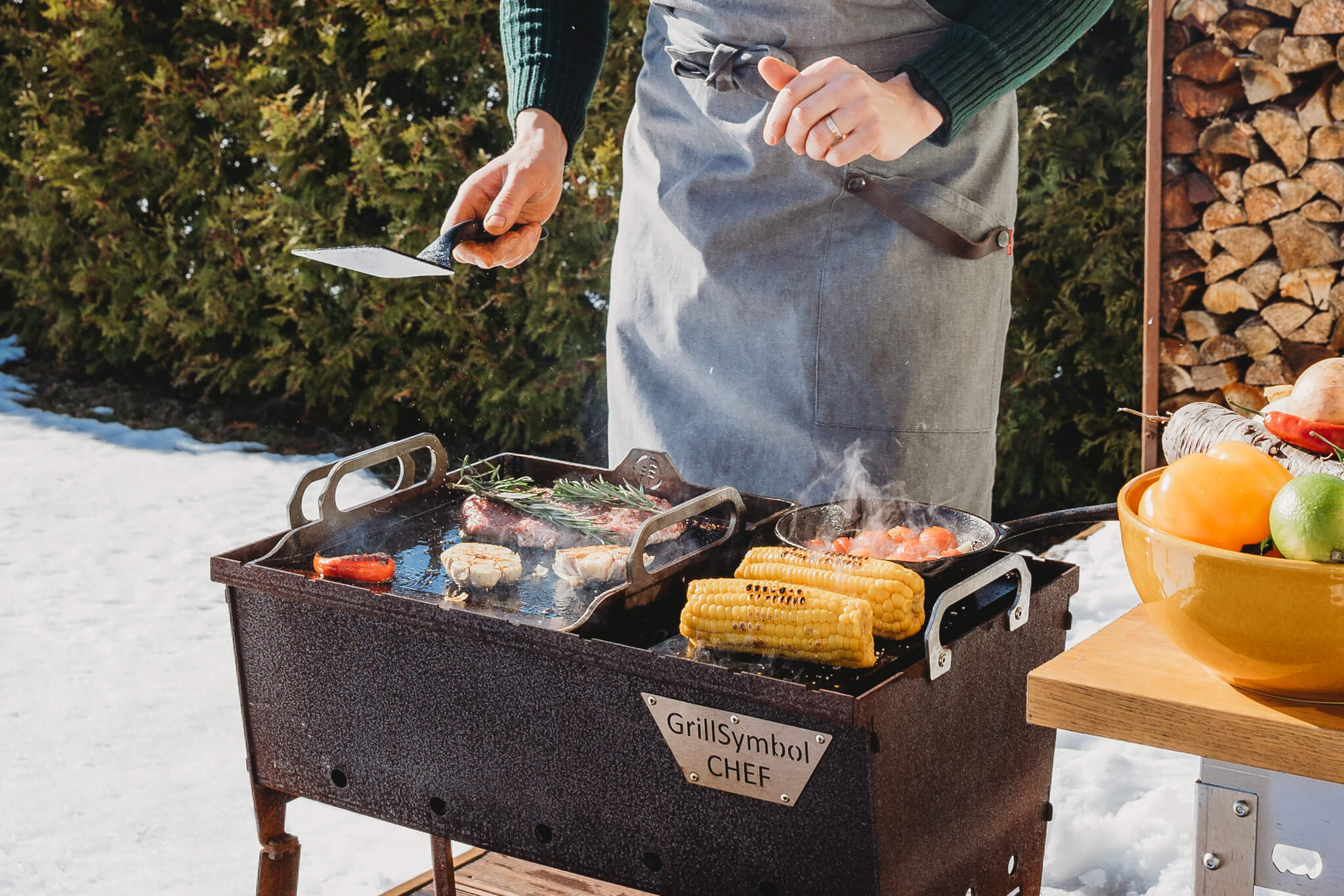 Hiiligrilli Naked Chef XS – Corten Teräs 55 × 35 × 77 cm