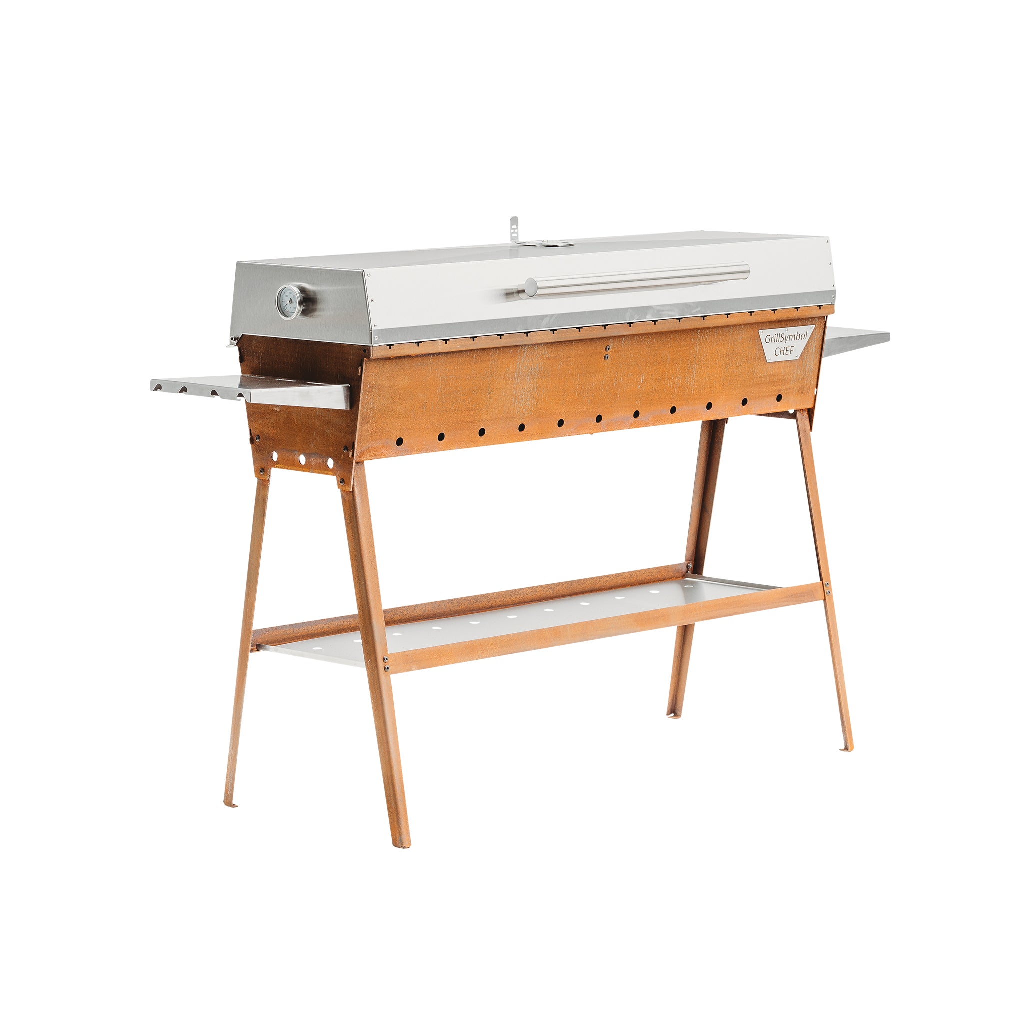 Hiiligrilli Chef XL – Corten Teräs 151 × 35 × 95 cm