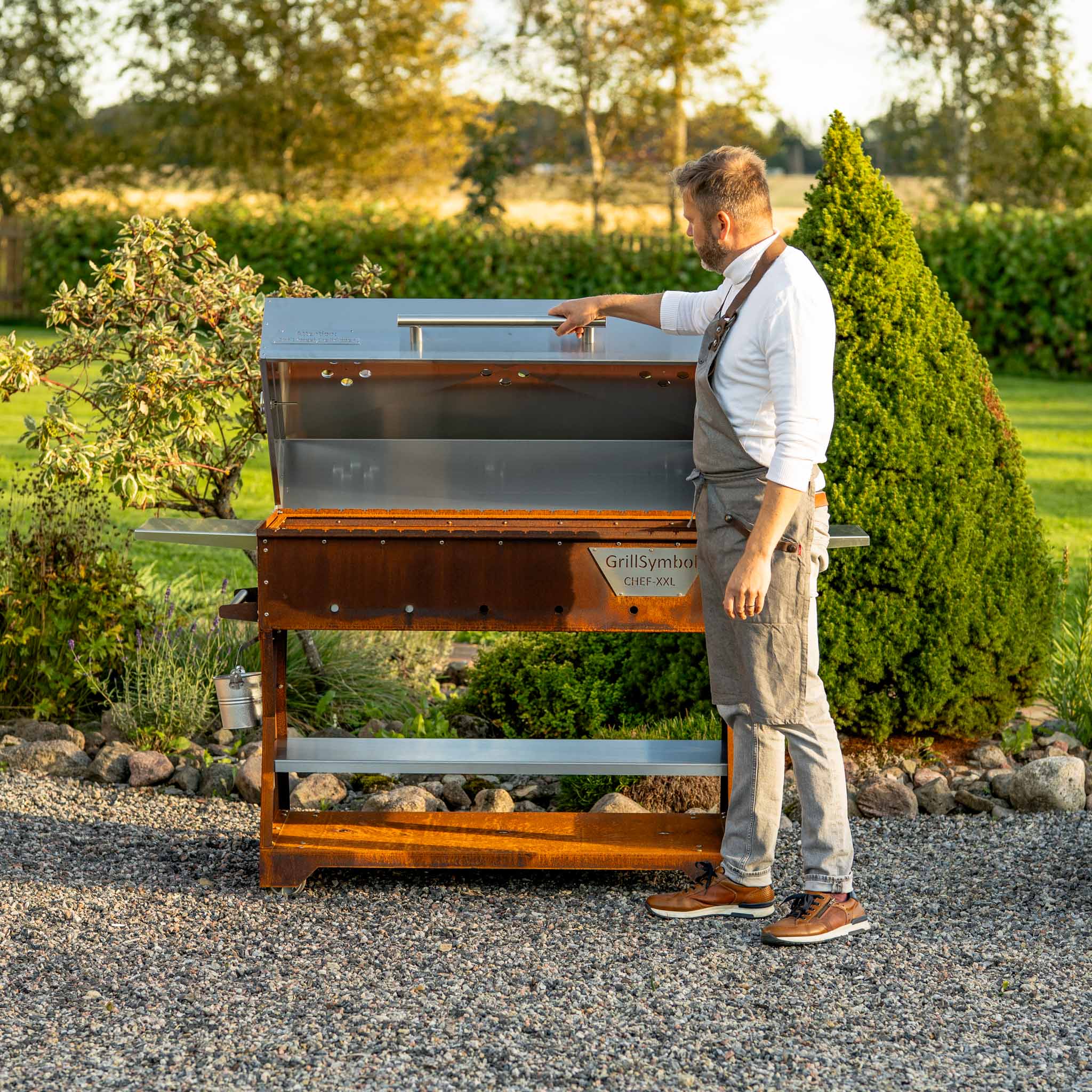 Hiiligrilli Chef XXL – Corten Teräs 179 × 63 × 113 cm