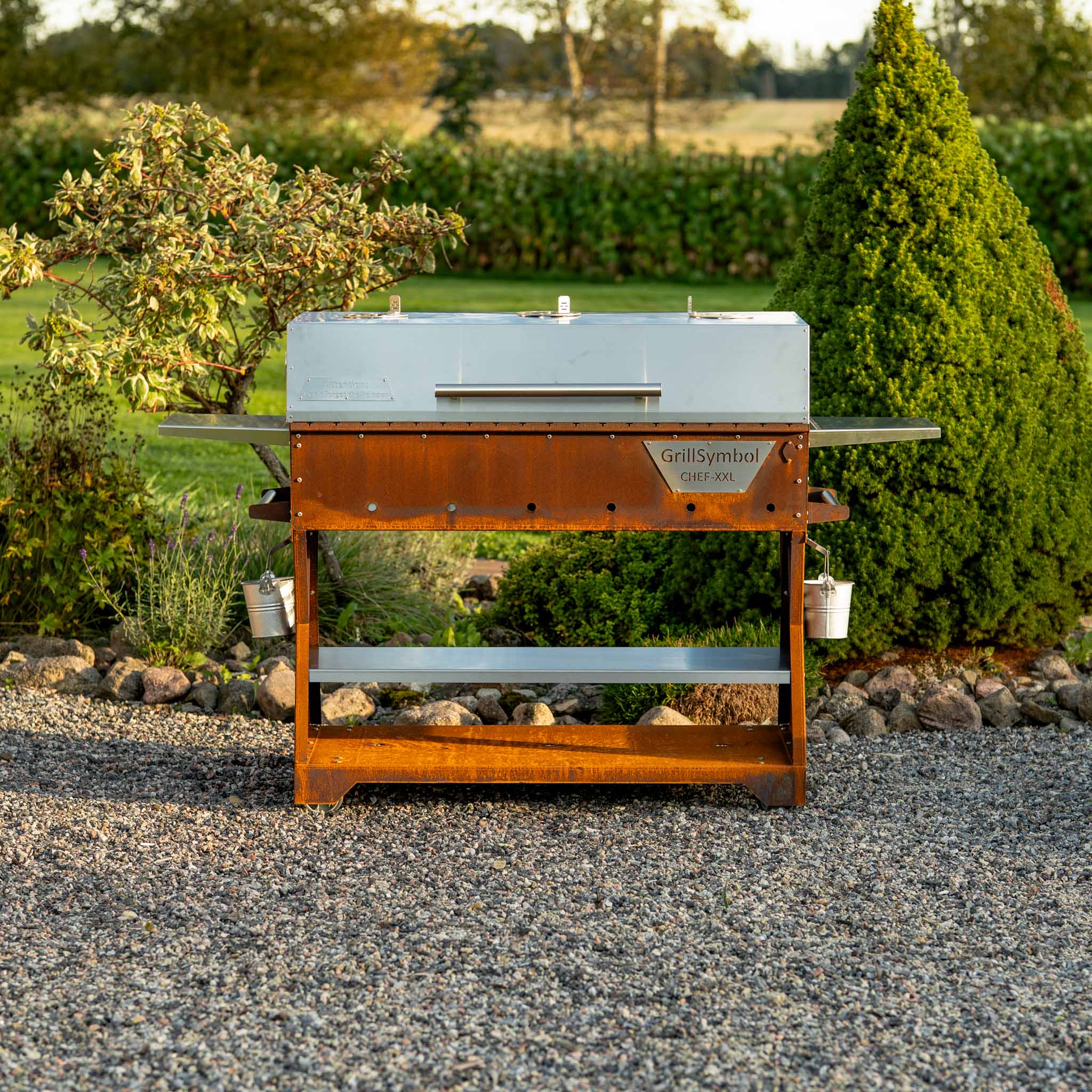 Hiiligrilli Chef XXL – Corten Teräs 179 × 63 × 113 cm