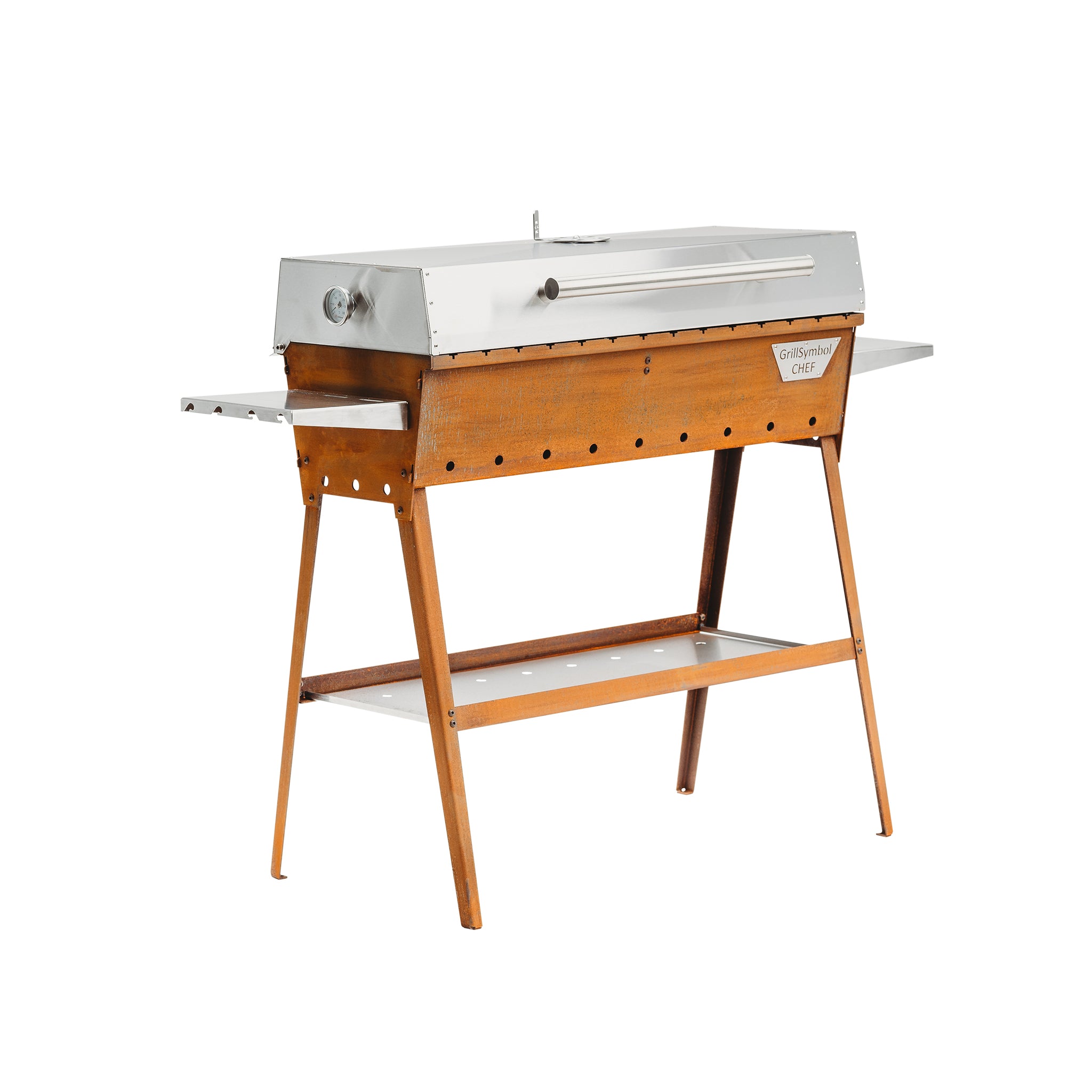 Hiiligrilli Chef – Corten Teräs 128 × 35 × 95 cm