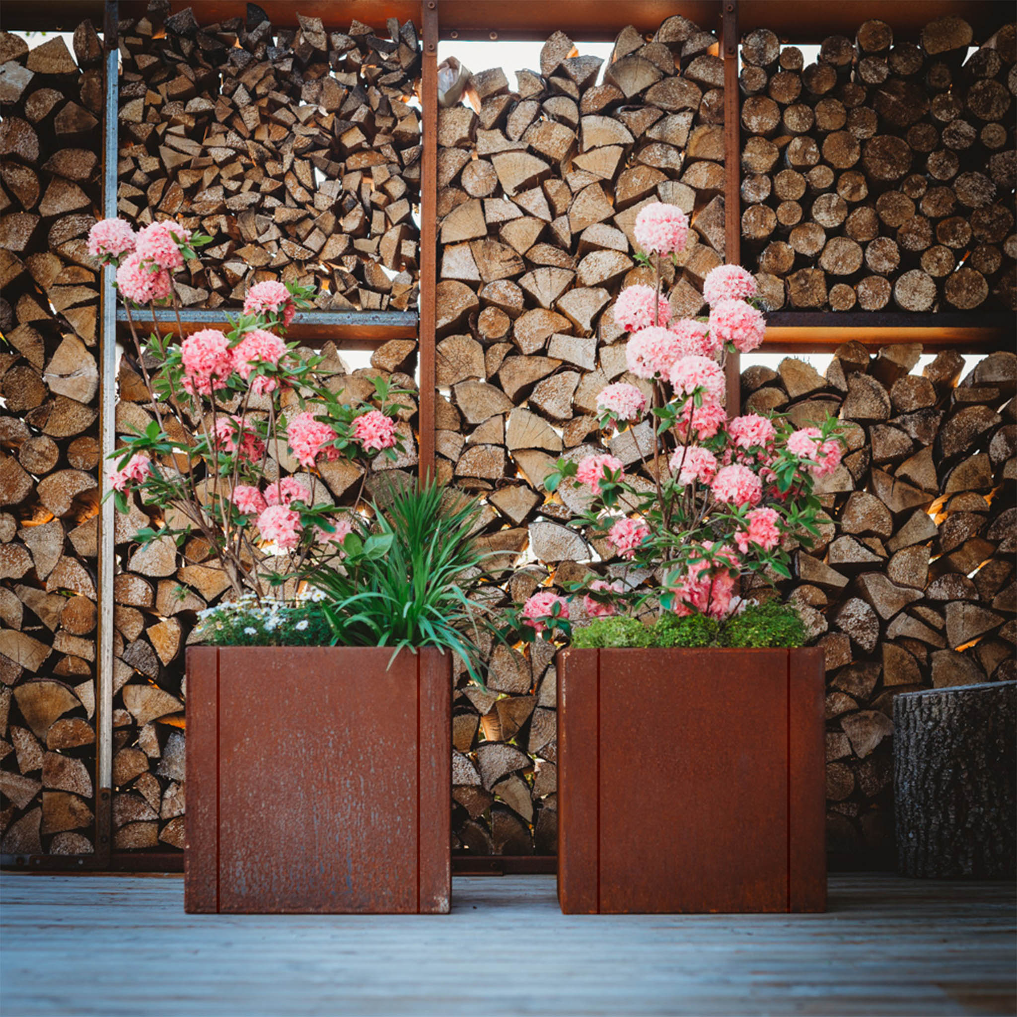 Corten-Teräs Istutusastia Neliö CLARA – 5 Kokoa