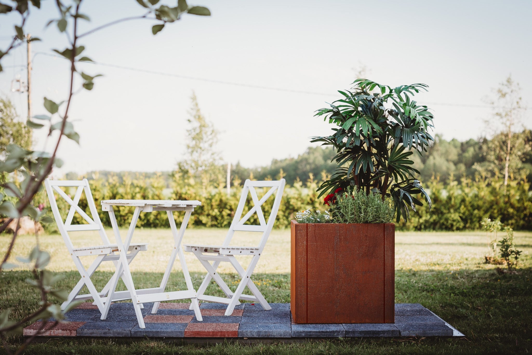 Corten-Teräs Istutusastia Neliö CLARA – 5 Kokoa