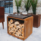 Puukori Enzo S – Corten Teräs 48 × 47 × 37 cm