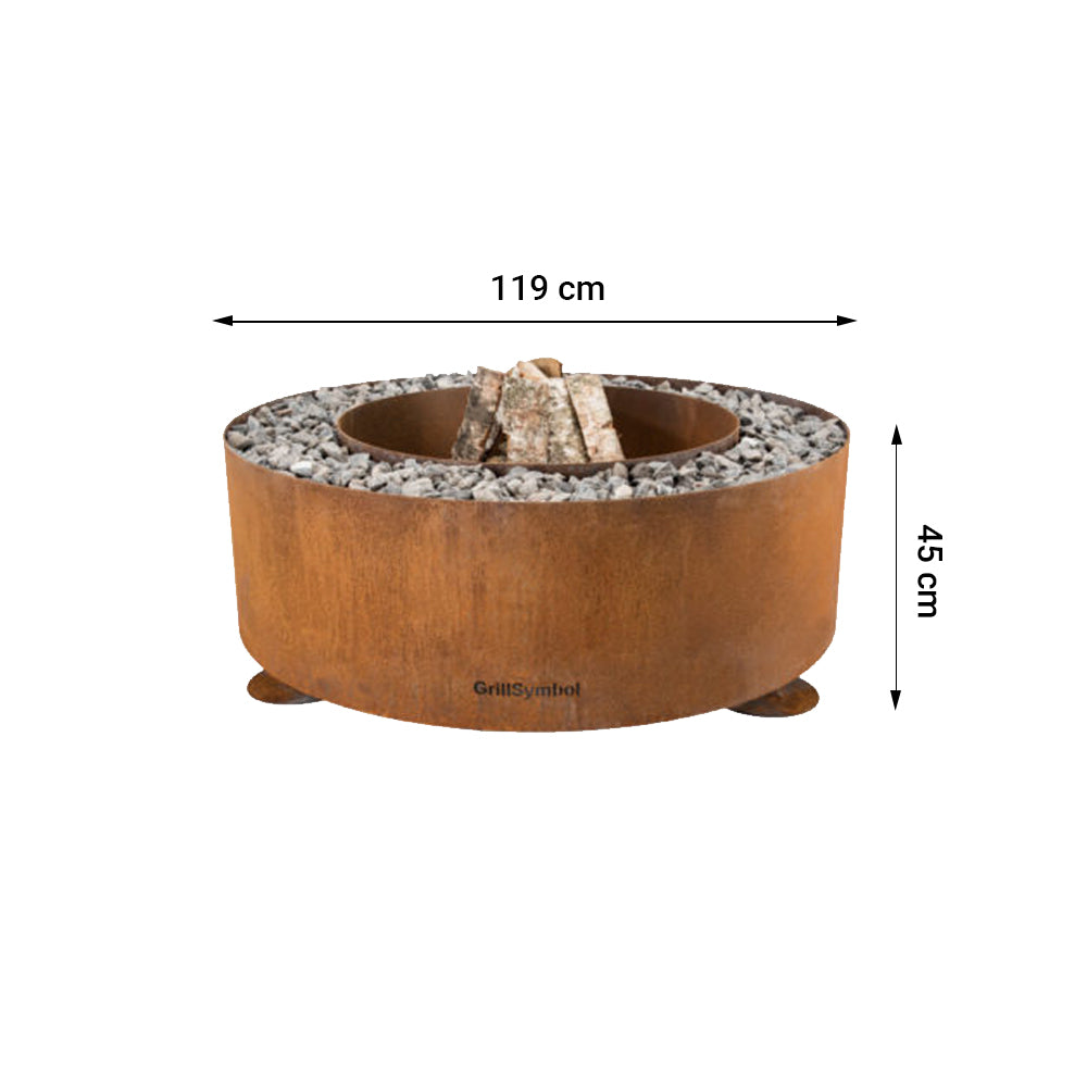 Luna – Corten Teräs Ulkotulisija ø 119 cm