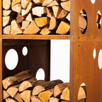 Halkoteline Woodstock 1XL – Corten Teräs 60 × 74 × 170 cm