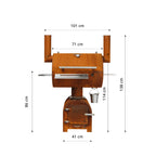 Savustusgrilli Smoky Beast – Corten Teräs 70 × 50 cm
