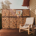 Halkoteline Woodstock 4 – Corten Teräs 237 × 37 × 170 cm