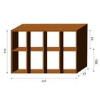Halkoteline Woodstock 4XL – Corten Teräs 237 × 74 × 170 cm